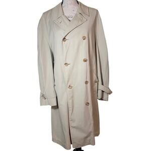 Old Money Weather Rogue Vintage Mens 42L Trench Coat Lux Lined Double Breasted